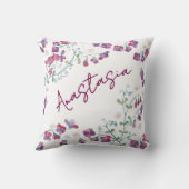 April Birth Month Sweet Pea Daisy Personalized クッション (裏面)