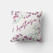 April Birth Month Sweet Pea Daisy Personalized クッション (正面)