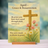 April Birthday Bible Verse Cross and Resurrection  アクリルサイン (ニュートラル)