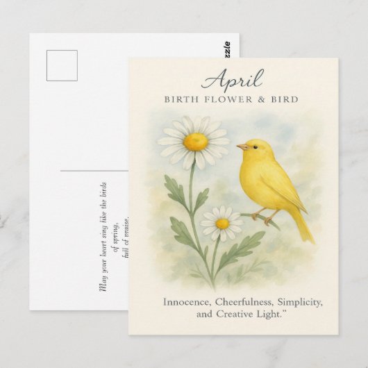 April Birthday Bible Verse Cross and Resurrection  ポストカード (正面/裏面)