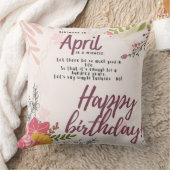 April Birthday Miracle Floral Quote Square クッション (ブランケット)