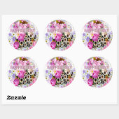 April Bouquet Birthday Classic Round Sticker ラウンドシール (シート)