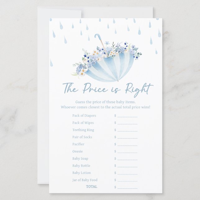 April Bring May Flowers Shower Price is Right Game (正面)