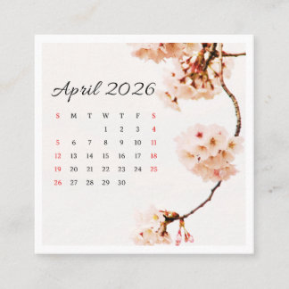 April Calender 2026 スクエア名刺