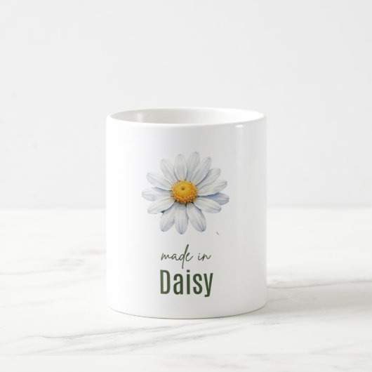 April Daisy Birth Flower Coffee Cup Watercolor コーヒーマグカップ (中央)