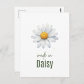 April Daisy Birth Flower Wall Art Watercolor ポストカード (正面/裏面)