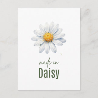 April Daisy Birth Flower Wall Art Watercolor ポストカード