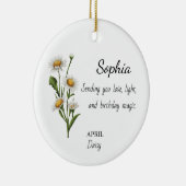 April Daisy Personalized Birthday セラミックオーナメント (右)