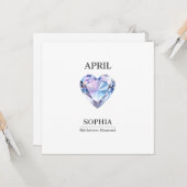 April Diamond Personalized Birthday カード (正面/裏面インサイチュ)