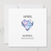 April Diamond Personalized Birthday カード (正面)