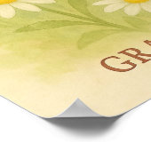 April Floral Christian Birthday Yellow Bird Bible  ポスター (角)