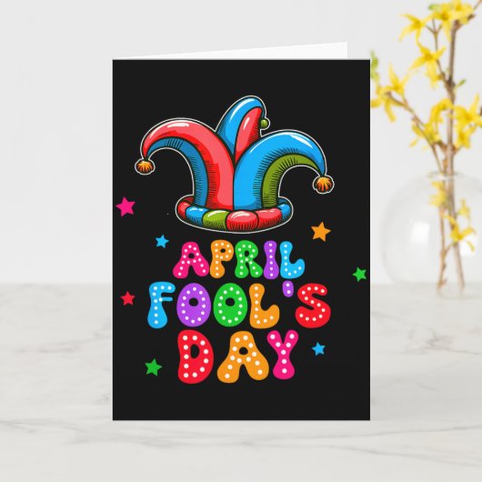 April Fool's Day April 1st Prank Joke Funny Gift  カード (黄色い花)