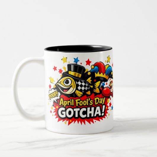 April Fool's Day Gotcha FunClassic Mug, 11 oz ツートーンマグカップ (左)