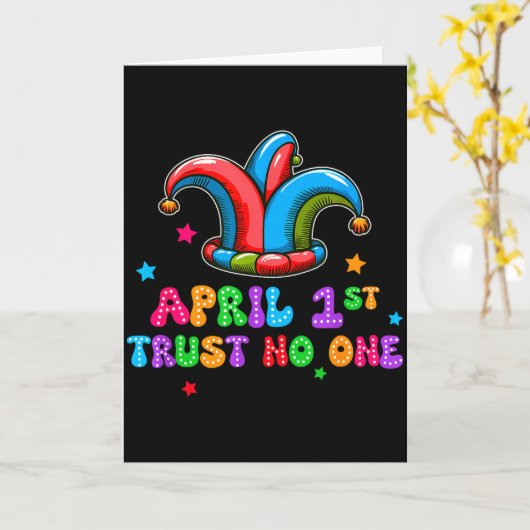 April Fool's Day Trust April 1st Prank Joke Gift  カード (黄色い花)