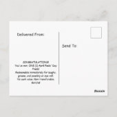 April Fools Fake Scratch Off Winner Prank ポストカード (裏面)