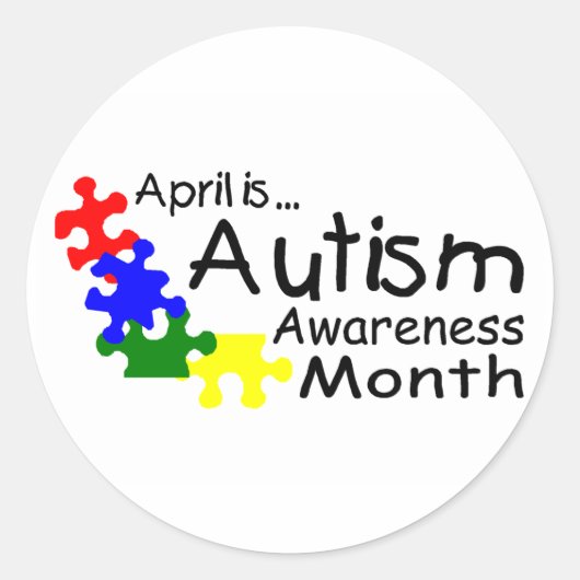 April Is Autism Awareness Month (PP) ラウンドシール (正面)