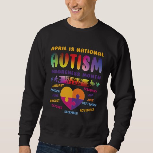 April Is National Autism Awareness Autism Mom Auti スウェットシャツ (正面)