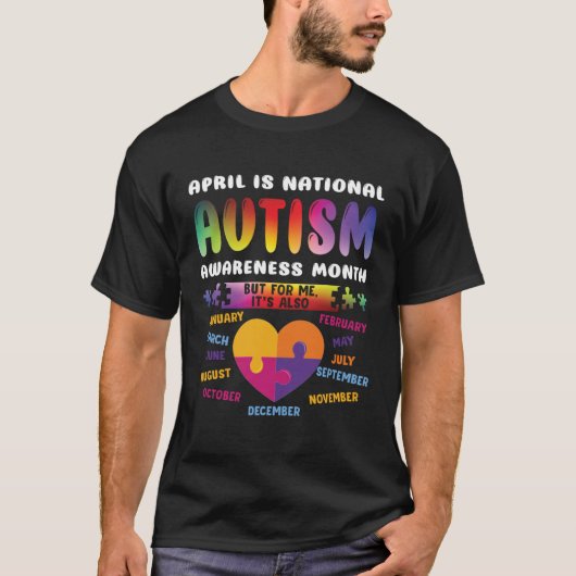 April Is National Autism Awareness Autism Mom Auti Tシャツ (正面)