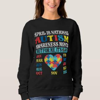 April is National Autism Awareness Month Kids Boy  スウェットシャツ