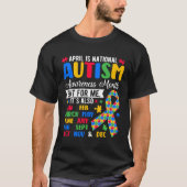 April Is National Autism Awareness Month Puzzle Pi Tシャツ (正面)