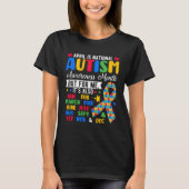 April Is National Autism Awareness Month Puzzle Pi Tシャツ (正面)
