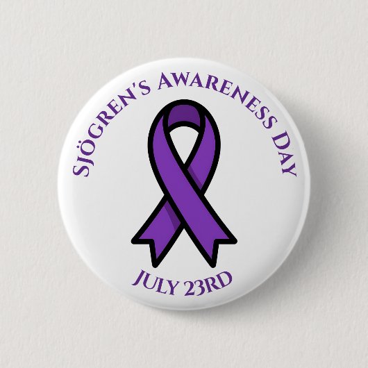 April is Sjögren's Awareness Day | Purple Ribbon 缶バッジ (正面)