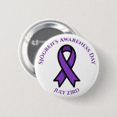 April is Sjögren's Awareness Day | Purple Ribbon 缶バッジ (正面&裏面)