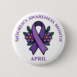 April is Sjögren's Awareness Month | Purple Ribbon 缶バッジ