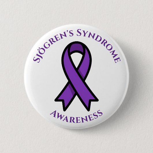 April is Sjögren's Awareness | Purple Ribbon 缶バッジ (正面)