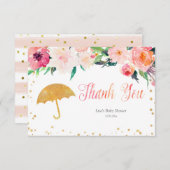 April Shawer傘フローラサンキューカード サンキューカード (正面/裏面)