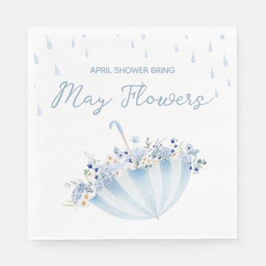 April Shower Bring May Flowers Baby Shower スタンダードランチョンナプキン (正面)