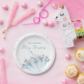 April Shower Bring May Flowers Baby Shower ペーパープレート (パーティー)