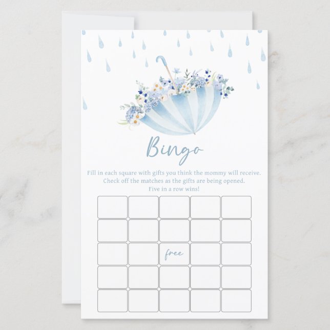 April Shower Bring May Flowers Shower Bingo Games (正面)