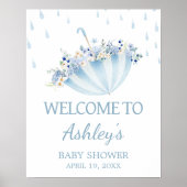 April Shower Bring May Flowers Shower Welcome Sign ポスター (正面)