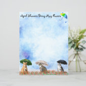 April Showers and Cats in Puddles Stationery  (スタンド正面)