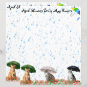 April Showers and Cats Stationery (正面/裏面)