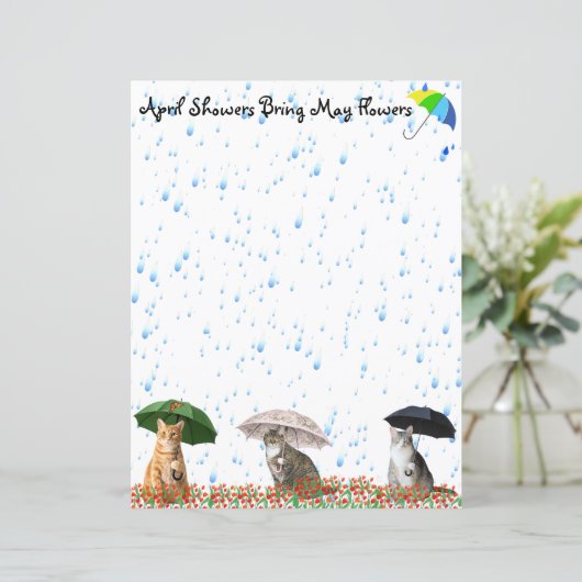 April Showers and Cats Stationery (スタンド正面)