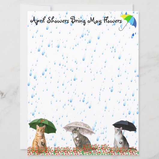 April Showers and Cats Stationery (正面)