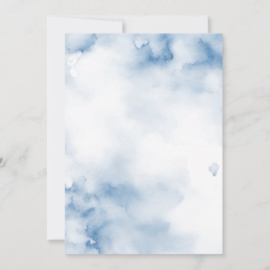 April Showers Bring May Flowers Blue Umbrella 招待状 (裏面)