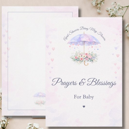 April Showers May Flowers Prayers For Baby Card サンキューカード