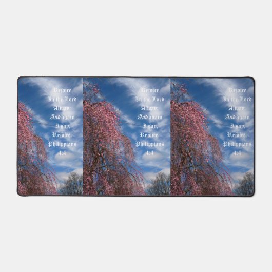 April Sky with Philippians 4:4 デスクマット (正面)
