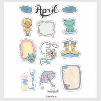 April Sticker Sheet – Rainy Days シール