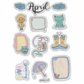 April Sticker Sheet – Rainy Days シール (正面)
