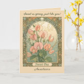 April Sweet Pea Birth Month Flower カード (黄色い花)