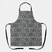 Apron Black White Hexagon Geometric Pattern エプロン (正面)