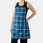Apron Blue Tartan Plaid Check Pattern エプロン (インサイチュ)