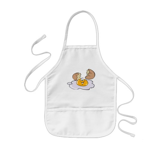 Apron boy girl children egg fried cook kitchen 子供用エプロン (正面)