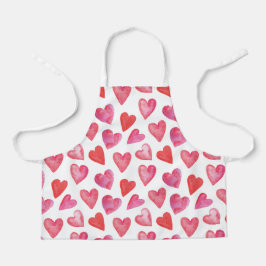 Apron Children (61 x 51 cm) - Hearts Pattern エプロン