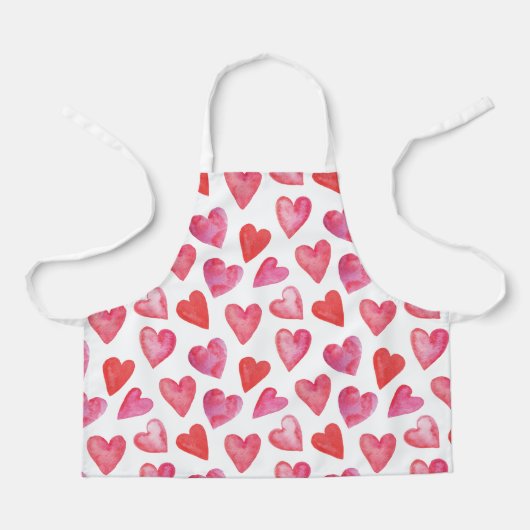 Apron Children (61 x 51 cm) - Hearts Pattern エプロン (正面)