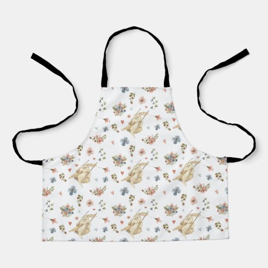 Apron Children (61 x 51 cm) - Rabbits Pattern エプロン (正面)